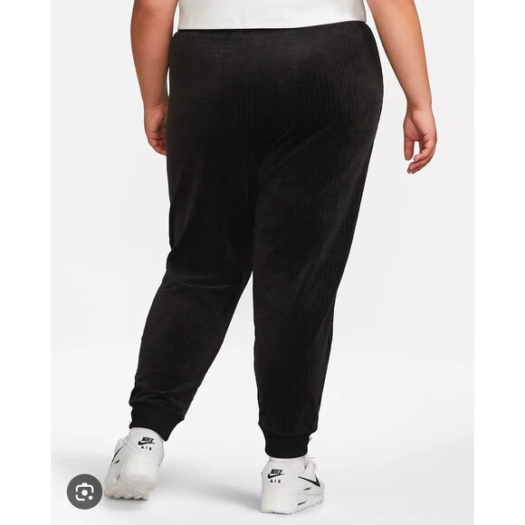 NEW Black Grey Nike Velour High Waisted Joggers Womens XXL Dv7820 - Picture 2 of 14
